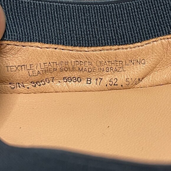 Tory Burch Navy Blue Leather Caroline Flats Gold Hardware Ballet Size: 5.5M - Picture 9 of 13